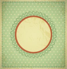 grunge vintage background with a circular frame and lace