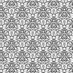 Elaborate curly black and white pattern