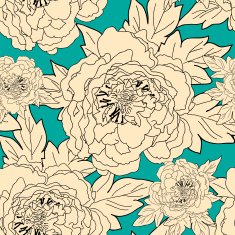 Seamless floral background with peonies N27