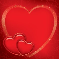 red romantic card for valentine's day