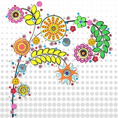 Flowers vector traditional branch of floral blooming N9