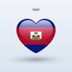 Love Haiti symbol Heart flag icon N2