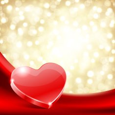 Heart on silk with light Valentine's day N3