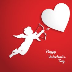 valentines day background with cupid