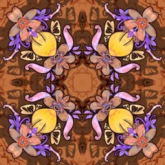 Flowers Seamless kaleidoscopic pattern