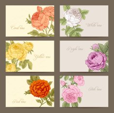 Set of vintage vector horizontal business cards