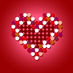 Red Halftone Vector Heart