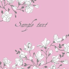 Vintage brown card with a magnolia N2