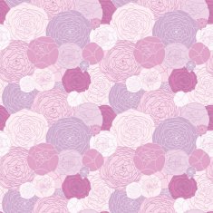 Seamless pattern from the drawn pink roses