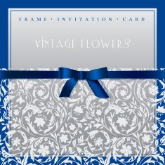Postcard invitation with vintage Floral