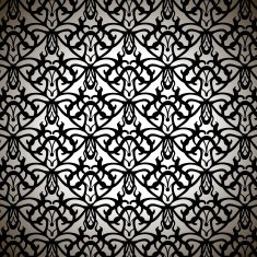 Elaborate Black Forged Pattern on White Background