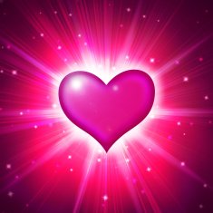 red heart with rays on a black N3