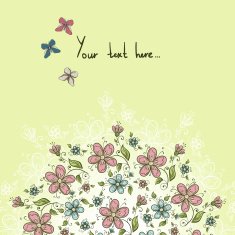 Cute banner with flowers and butterflies N2