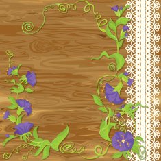Convolvulus Flowers on wood background
