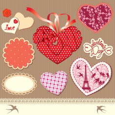 valentine's day design elements - different hearts