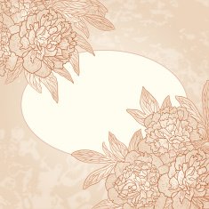 Vector greeting card with peonies