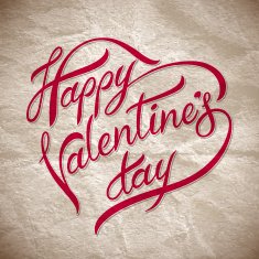 Hand lettering &ldquo;happy valentine's day&rdquo;