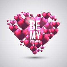 Abstract background with a pink valentine hearts N3