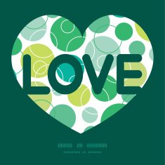 Vector abstract green circles love text frame pattern invitation greeting N2