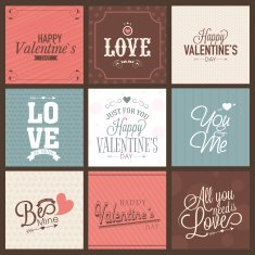 Collection of greeting card for Valentines Day celebration