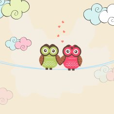 Happy Valentines Day celebrations with owl couple