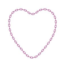 Pink chain in shape of heart