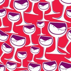 Winery theme seamless pattern decorative stylish wine goblets N2
