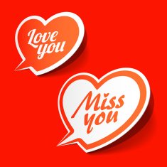 Love you and Miss heart shaped bubbles