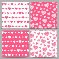Seamless pattern with pink hearts N12