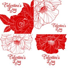 Set of Valentines day greeting cards N14