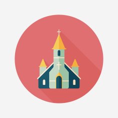 wedding church flat icon with long shadow eps10 N47