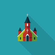wedding church flat icon with long shadow eps10 N49