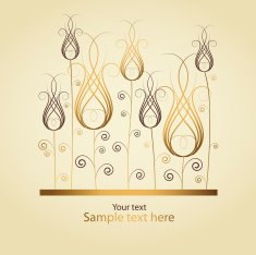 golden abstract floral background with place for your text