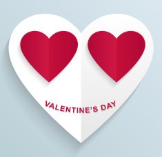 Red and white hearts Valentines day card