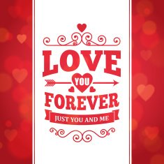 Love you forever typography greeting card background poster N2