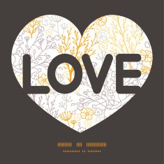 Vector magical floral love text frame pattern invitation greeting card N2