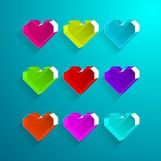 Colorful heart box style Valentine symbol N2