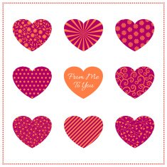 Background with bright hearts