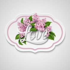 Word Love with flowers Vector illustration
