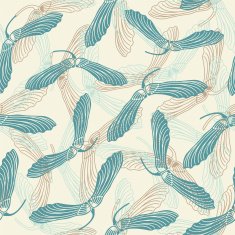 maple's seeds on a yellow background in seamless pattern