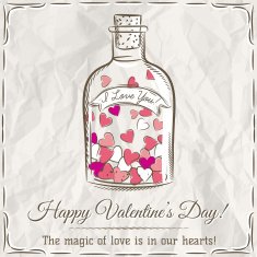 valentine card jar filled with hearts and wishes text N2