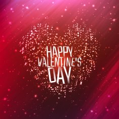 Happy Valentine's day background with shining heart of particles N4