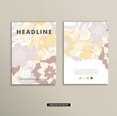 Book cover with flowers Vector vintage design N16