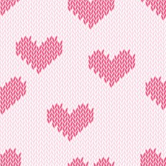 Knitting hearts simple seamless vector print N3