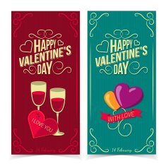 Saint Valentine Day banners N7
