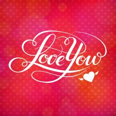 Love You vector card with cool lettering N11