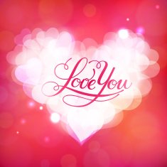 Love You vector card with cool lettering N13