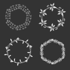 Hand drawn floral wreaths N2