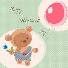 Valentine card with teddy bear N2