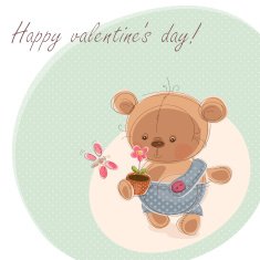 Valentine card with teddy bear N3